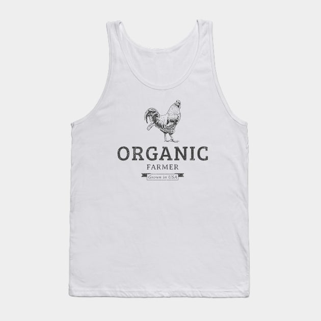 Organic Farmer Rooster Tank Top by Tip Top Tee's